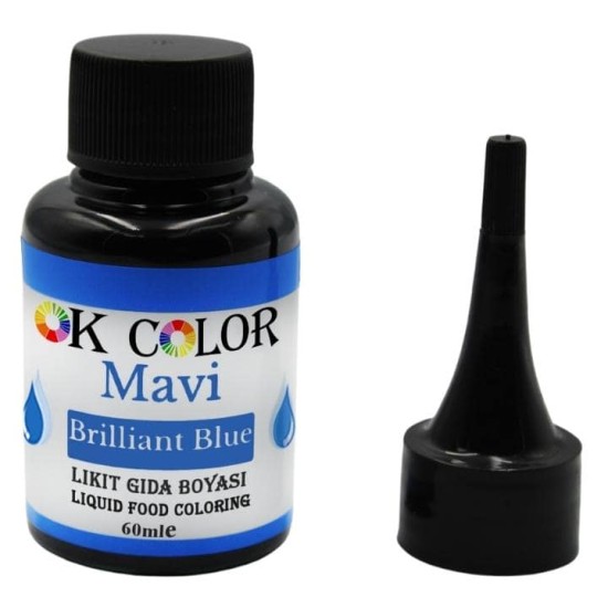 Brilliant Blue Mavi Sıvı Gıda Boyası 60 Ml