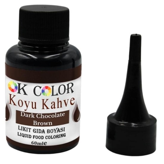 Dark Chocolate Brown Koyu Kahve Rengi Sıvı Gıda Boyası 60 Ml