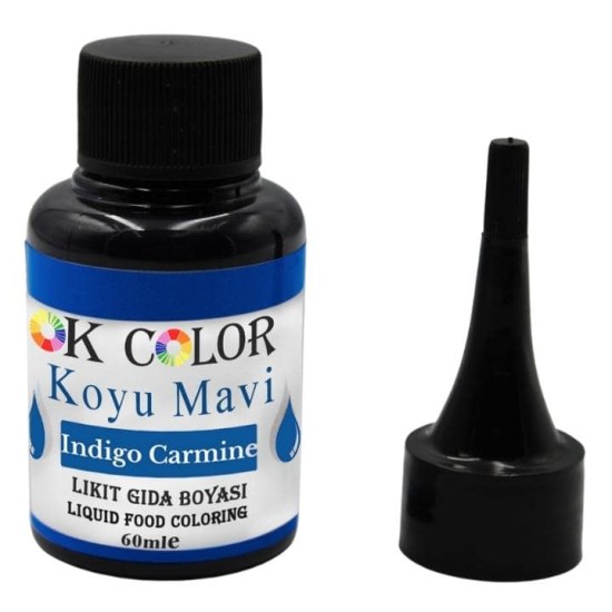 Indigo Carmine Koyu Mavi Sıvı Gıda Boyası 60 Ml