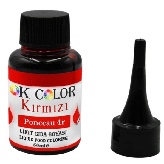 Ponceau 4R Kırmızı Sıvı Gıda Boyası 60 Ml